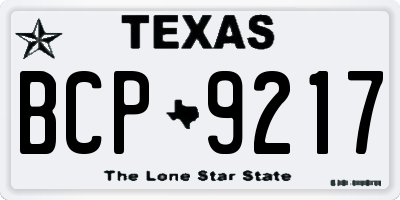 TX license plate BCP9217