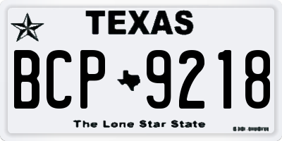 TX license plate BCP9218