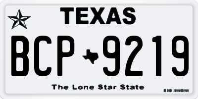 TX license plate BCP9219