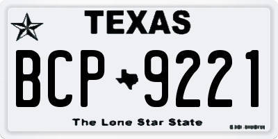 TX license plate BCP9221