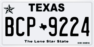 TX license plate BCP9224