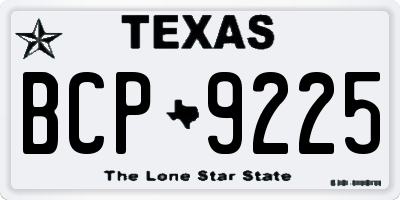 TX license plate BCP9225