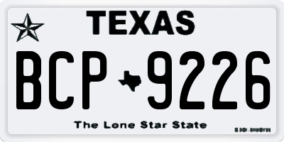 TX license plate BCP9226