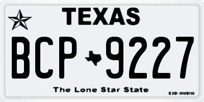 TX license plate BCP9227
