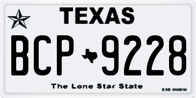 TX license plate BCP9228