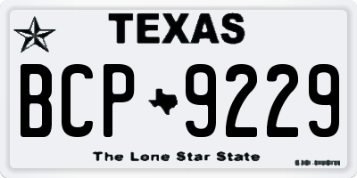 TX license plate BCP9229