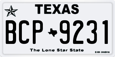 TX license plate BCP9231
