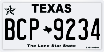 TX license plate BCP9234