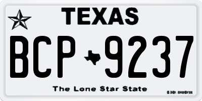 TX license plate BCP9237