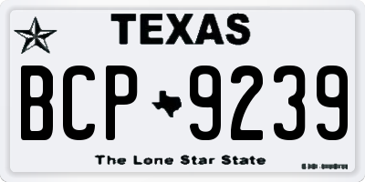 TX license plate BCP9239