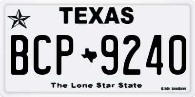 TX license plate BCP9240