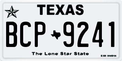 TX license plate BCP9241