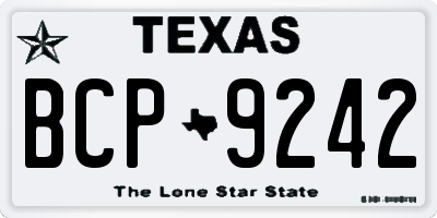 TX license plate BCP9242