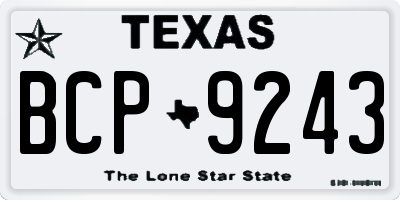 TX license plate BCP9243