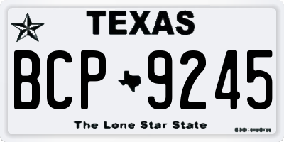 TX license plate BCP9245
