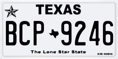 TX license plate BCP9246