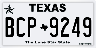 TX license plate BCP9249