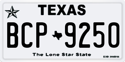 TX license plate BCP9250