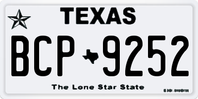 TX license plate BCP9252