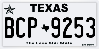 TX license plate BCP9253