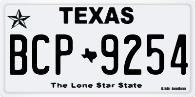 TX license plate BCP9254