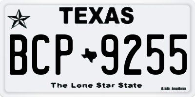 TX license plate BCP9255