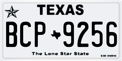 TX license plate BCP9256