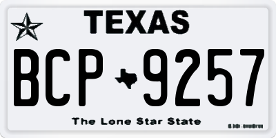 TX license plate BCP9257