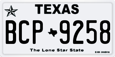 TX license plate BCP9258