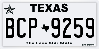 TX license plate BCP9259