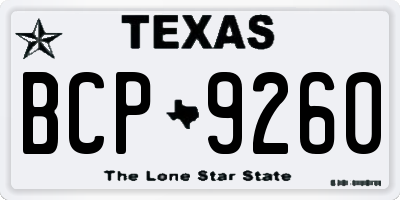TX license plate BCP9260