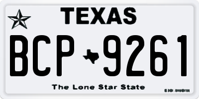 TX license plate BCP9261