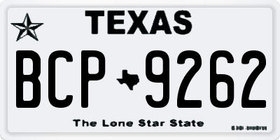 TX license plate BCP9262