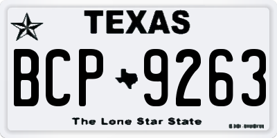 TX license plate BCP9263