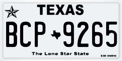 TX license plate BCP9265