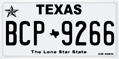 TX license plate BCP9266