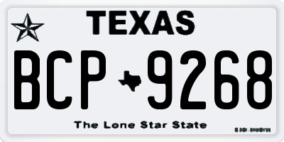 TX license plate BCP9268