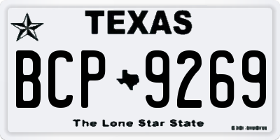 TX license plate BCP9269
