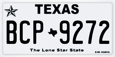 TX license plate BCP9272
