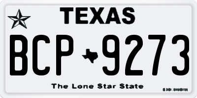 TX license plate BCP9273