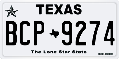 TX license plate BCP9274