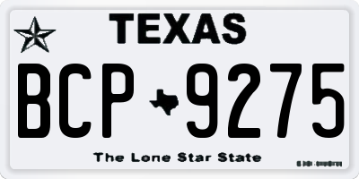 TX license plate BCP9275