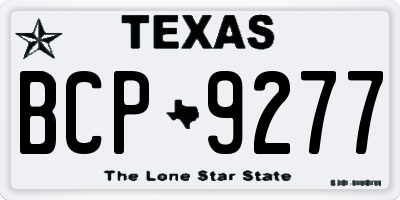 TX license plate BCP9277