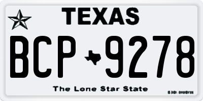 TX license plate BCP9278