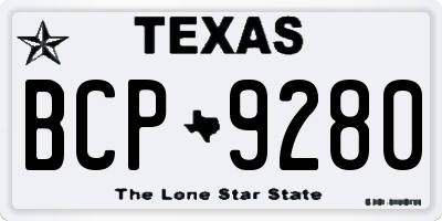 TX license plate BCP9280