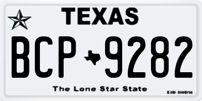 TX license plate BCP9282