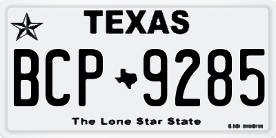 TX license plate BCP9285