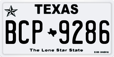 TX license plate BCP9286