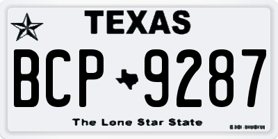 TX license plate BCP9287
