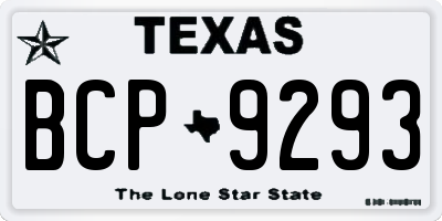 TX license plate BCP9293